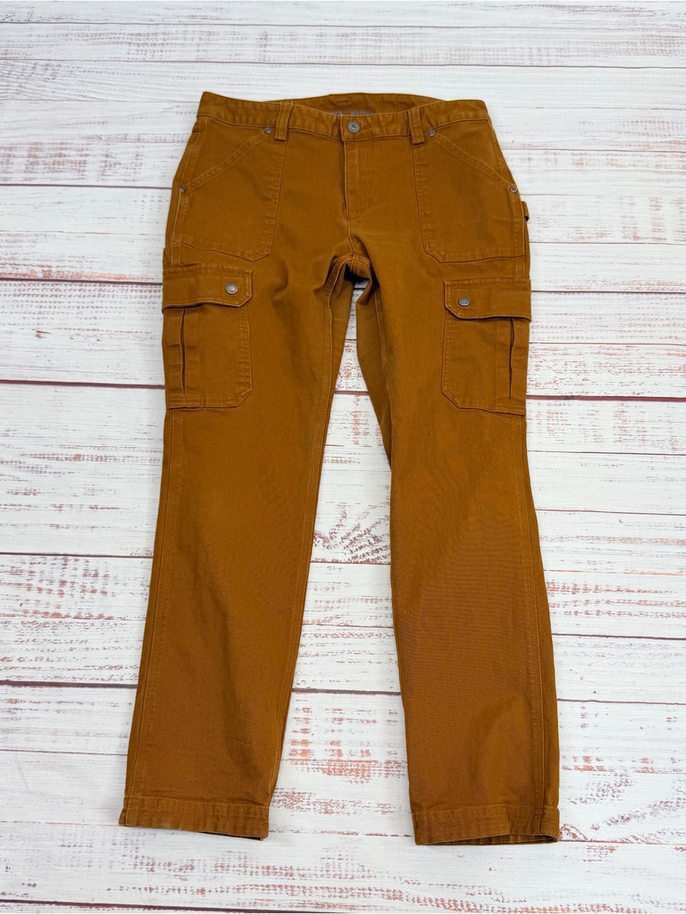 Duluth Women’s Size 10 Dark Camel Slim Fit Cargo Pants - Picture 7 of 14